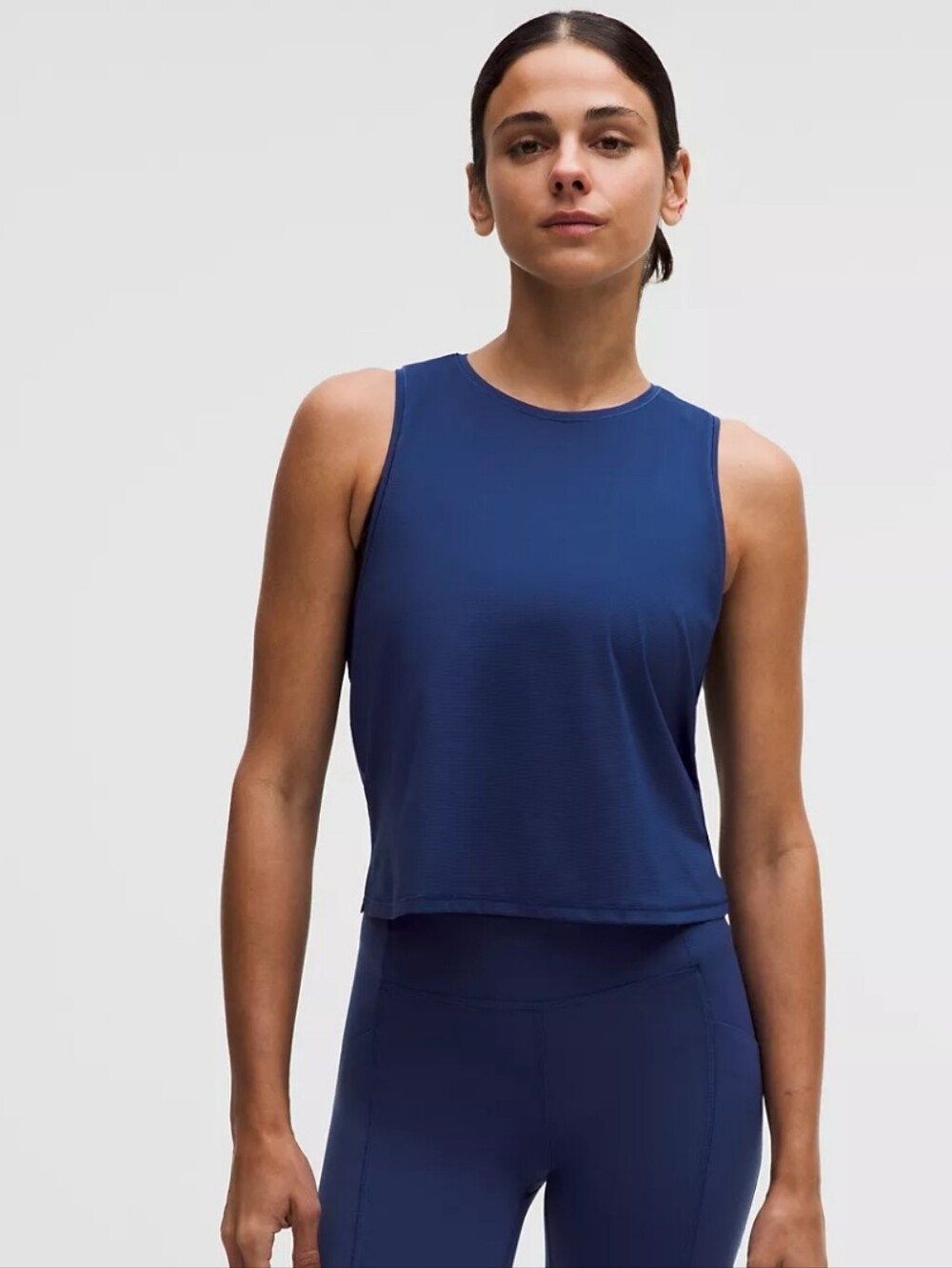 Lululemon Lightweight Waist Length Running Tank Clubhouse Blue Size XL NWT
